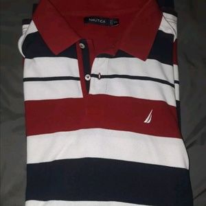 MEN'S NAUTICA POLO SHIRT SZ XXL RED BLUE WHITE 2X